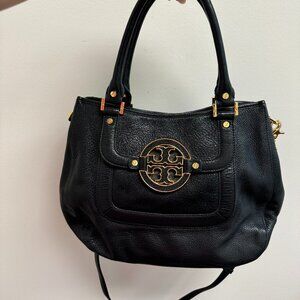 Tory Burch large black leather handbag